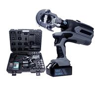 Pinza crimpatrice elettrica ricaricabile per cavi idraulica con batteria da 5,0 ah e 10 set di matrici, ampia gamma di crimpatura per un lavoro elettrico efficiente