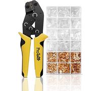 Pinza Crimpatrice Faston, Pinza per crimpare terminali elettrici faston, Pinza con 300 manicotti Piatti Connettore 0.5-1.5 mm² (Pinza + 300 connettori)