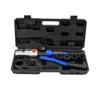 Pinza crimpatrice idraulica 10T, strumento di pressatura idraulica con testa girevole a 360°, strumento di crimpatura idraulico con matrice e cassetta degli attrezzi 16 20 25 32 mm per tubi in