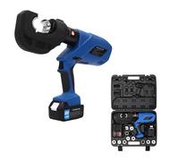 Pinza crimpatrice idraulica a batteria 120 KN elettrica con 12 inserti di pressione (16-400 mm²), pinza a pressione ricaricabile con indicatore LED per cavo, batteria al litio da 18 V