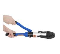 Pinza crimpatrice idraulica con testa girevole a 360° e 4 matrici per tubi in plastica PEX PB PE 16 mm 20 mm 25 mm 32 mm 10 tonnellate forza di pressione blu