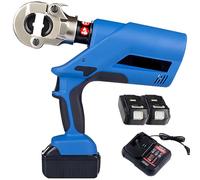 Pinza crimpatrice idraulica elettrica con 12 matrici, con 2 batterie da 18 V/4 Ah, kit crimpatrice portatile per cavi di alimentazione per terminali di cavi in rame e alluminio da 16-300 mm²,EZ-300
