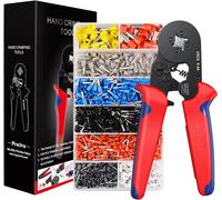 Pinza Crimpatrice per Capicorda Da 0.25 a 10 Mm² Con 1200 Pezzi Di Capicorda Ele