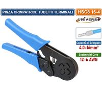 PINZA CRIMPATRICE PER TUBETTI TERMINALI SINGOLI DA 4 A 16 mm² CAVI 12-6 AWG
