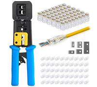 Pinza crimpatrice RJ45, EMS-EZ-T00L, Utensile + EZ Cat5e 50 Pezzi + Stivali 50 Pz + Lame