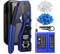 PINZA CRIMPATRICE RJ45 PASS THROUGH MULTIFUNZIONE SPELAFILI CAVO RETE CAT5