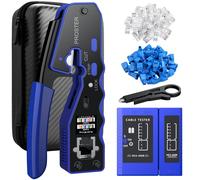 Pinza Crimpatrice RJ45 Pass Through Multifunzione Spelafili per Cavo Rete Cat5