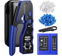 Pinza Crimpatrice RJ45 Pass through Multifunzione Spelafili per Cavo Rete Cat5 C