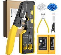 Pinza Crimpatrice RJ45 Pass through Multifunzione Spelafili per Cavo Rete CAT5 C