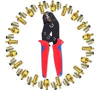 Pinza Crimpatrice SMA Kit - 10Pz Connettori Maschio, 10Pz Femmina e Crimpatrice Capicorda per RG174 RG316 Cavo Coassiale WIFI Antenna Prolunga