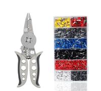 Pinza crimpatrice, tagliacavi, spelafili automatico regolabile, pinza spelafili multifunzionale, pinza crimpatrice, utensile manuale for terminali(Grey-pliers 1200pcs)