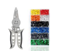 Pinza crimpatrice, tagliacavi, spelafili automatico regolabile, pinza spelafili multifunzionale, pinza crimpatrice, utensile manuale for terminali(Grey-pliers 800pcs)