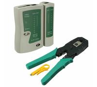 Pinza crimpatrice + Tester Cavi di Rete Ethernet Lan RJ45 RJ11 CAT5 CAT6 CAT7