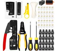 Pinza Crimpatrice + Tester per Cavi Rete CAT5 CAT6 Professionale OKVNUO RJ45