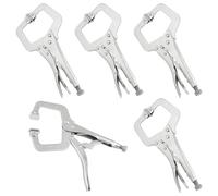 Pinza d’acciaio argentato ad alto tenore di carbon 4 Pack C Clamp Locking Pliers Multiple Sizes Multicolor(Silvery Handle,9 Inch)