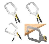 Pinza d’acciaio argentato ad alto tenore di carbon 4 Pack C Clamp Locking Pliers Multiple Sizes Multicolor(Yellow Black Handle,14 Inch)