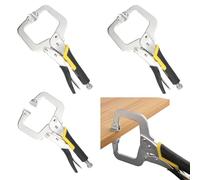 Pinza d’acciaio argentato ad alto tenore di carbon 4 Pack C Clamp Locking Pliers Multiple Sizes Multicolor(Yellow Black Handle,11 Inch)