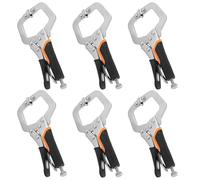 Pinza d’acciaio argentato ad alto tenore di carbon 4 Pack C Clamp Locking Pliers Multiple Sizes Multicolor(Black Orange Handle,6 Inch)