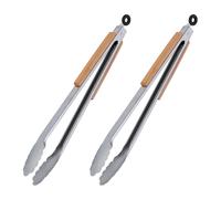 Pinza da barbecue con manico in legno Utensile per grigliare 200 g 38 cm