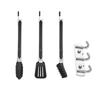 Pinza da Cucina 3 Pcs Pinza Cucina con Gancio a Doppio Uso Pinze da Cucina in Acciaio Inox Silicone Senza BPA Pinza per Spaghetti per Spaghetti Insalata Pasta Cucina Nero