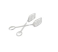 Pinza da cucina con fessure, per servire alimenti e pasticceria di lusso, 18 cm, realizzata in acciaio inox, palette da 6 x 4,5 cm Hostelnovo