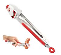 Pinza Da Cucina Natalizia Con Punte In Silicone Antiaderente | Molla Per Alimenti In Acciaio Inossidabile Da 23 Cm Per Cucinare | Utensile Multiuso Resistente Al Calore Per Servire, Barbecue, Insalata