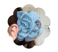 Pinza delicata e dolce per camelia, blu cielo, accessorio per capelli, morbido al tatto, atmosfera romantica, articolo alla moda e alla moda, dolce ed elegante.
