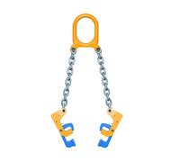 Pinza di sollevamento per fusti a doppia catena, sollevamento e sollevamento industriale con catena in acciaio al manganese G80, sollevatore a catena per fusti, compatibile con carrelli(D)