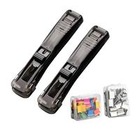 Pinza Fermacarte Con Clip - Dispenser Ergonomico Riutilizzabile | Set 2 Cucitrici E 100 Punti Metallici Argento Colorati | Organizer Documenti Per Ufficio Scuola Casa | Cancelleria Studio Professional