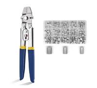 Pinza for crimpatura di cavi metallici, ghiere in alluminio - Adatta a fino a 2, mm for manicotti ad anello e kit utensili for con morsetto(SJ-255 300PCS)