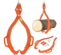 Pinza for sollevamento tronchi for impieghi gravosi con 2 artigli seghettati for camion, trattori, pulegge, accessori for sollevatori di legname, piastre in acciaio e legno