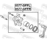 Pinza freno Assale anteriore Sx 0577-GFFL FEBEST per MAZDA 626 IV Hatchback MX-6