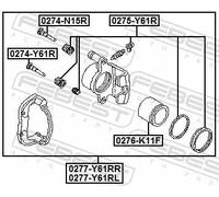 Pinza freno Assale posteriore Sx 0277-Y61RL FEBEST per NISSAN PATROL GR V Wagon