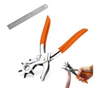 Pinza Fustellatrice per Cinture,Pinza Buca Cinture,Pinza Buchi Cintura,Foratrice per Cinture,Pinza Fustellatrice con 6 Fori Intercambiabili Foratrice di Pelle Cuoio,Carte,Cinturini Orologi,Cartone