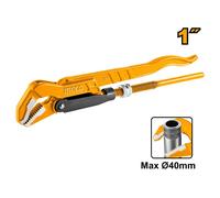 Ingco Giratubi Svedese 45 Gradi Serratubi Chiave A Pappagallo Professionale In Acciaio Al Carbonio (1" - 40 mm)