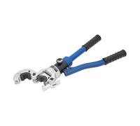 Pinza idraulica con 7 utensili (V12-V28) e pressione 80 kN, testa girevole a 180°, con interruttore di scarico di sicurezza, in acciaio 41Cr4, utilizzabile per artigianato e industria