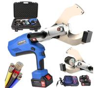 Pinza idraulica elettrica con batteria da 18 V e 4000 mAh - Tagliacavi idraulico for impieghi gravosi for fili da 65C/85C/105C/120C/135C, utensile idraulico di livello industriale(65C)