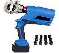 Pinza idraulica elettrica per crimpatura, pinza idraulica ricaricabile, con 12 matrici, con 2 batterie da 18 V/4 Ah, per ingegneria elettrica, manutenzione automobilistica,EZ-300