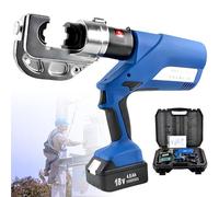 Pinza idraulica elettrica per crimpatura, pinza idraulica ricaricabile, con 12 matrici, con 2 batterie da 18 V/4 Ah, per ingegneria elettrica, manutenzione automobilistica,EZ-400