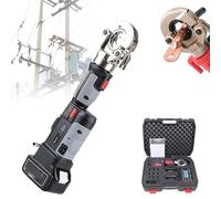 Pinza idraulica elettrica, pinza idraulica alimentata a batteria con batteria da 2,5Ah 18 V, testa rotante a 360°, motore in rame puro, for crimpatura di terminali in rame e alluminio(Gray)