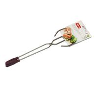 Pinza in acciaio inox da 35 cm, con punta in silicone, ideale per maneggiare alimenti e prevenire danni alle superfici.