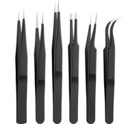 Pinza industrial Goobay 41256 6 pezzi Acciaio Inox Punta Curva/Diritta Nera