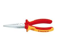 KNIPEX Pinza per meccanica - a becchi lunghi cromata isolati con manici rivestiti in materiale bicomponente, collaudati VDE 160 mm, 30 16 160