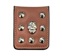 Pinza magnetica per banconote da uomo - Porta carte sottile con fermasoldi | Portafoglio magnetico portatile stile Punk, porta carte per lettere e foto, 2,76 x 2,24 x 0,39 pollici, Marrone scuro, Se