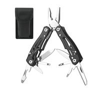 Pinza Multiuso, pinze multifunzione 12 in 1 in acciaio inox da tasca, attrezzo multiuso portatile per campeggio ed escursionismo, regali per uomini, papà, marito (nero)