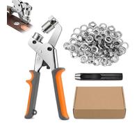 Pinza Occhielli Set 10mm, Occhiellatrice per Teloni,Fustellatrice per PVC Tessuto Pelle Bricolage e Riparazione,150 Occhielli