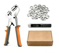 Pinza Occhielli Set 10mm, Occhiellatrice per Teloni,Fustellatrice per PVC Tessuto Pelle Bricolage e Riparazione,130 Occhielli