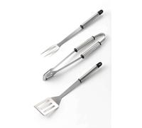 Pinza paletta e forchettone per barbecue in acciaio inox set 3pz accessori bbq
