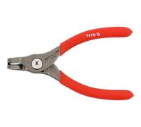 Pinza per anelli di sicurezza, 130 mm, curva esterna a 90°, materiale CrV, manici in PVC, lavoro preciso, strumento robusto per ingegneria elettrica e montaggio
