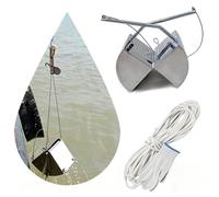 Pinza per campionatore di fango inferiore, strumento di campionamento per | 3L 5L con guanti e corda da 65,6 piedi, strumento di raccolta dei fanghi metallici per fiume, stagno, piscina(5L)